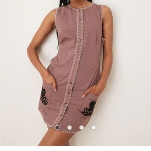 ASOS DESIGN embroidered sleeveless mini dress in ecru - 8